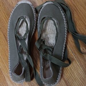 J. Crew Green Espadrille Shoes